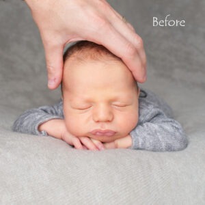 baby safety composite image edited pose head on hands sussex newborn photographer