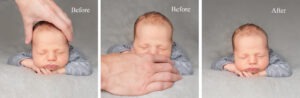Samphire Brighton Sussex newborn photographer baby safety tryptich edited composite