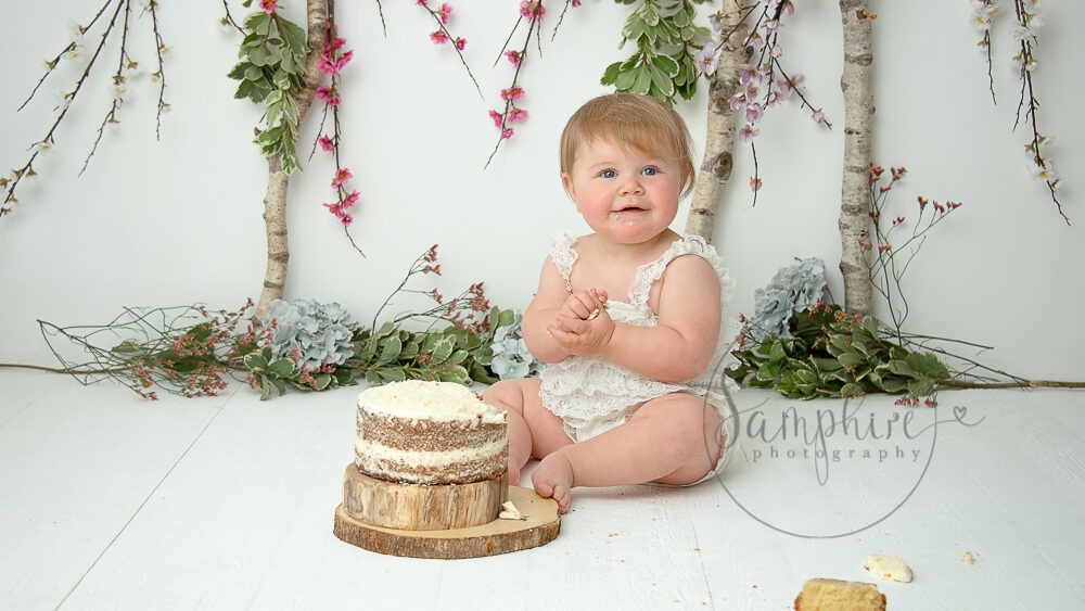 cake smash photography Sussex flowers floral by Samphire Photography
