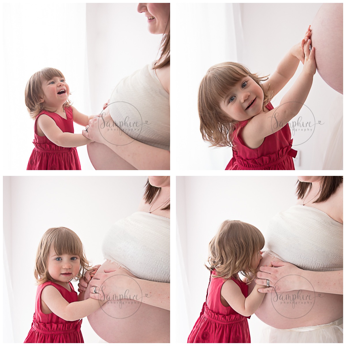 Bump to baby portraits sussex Samphire Photography daughter twins happy