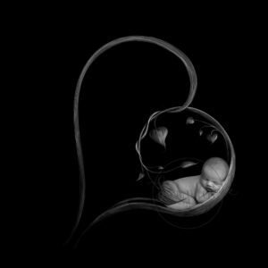girl asleep black white heart composite Samphire Photography