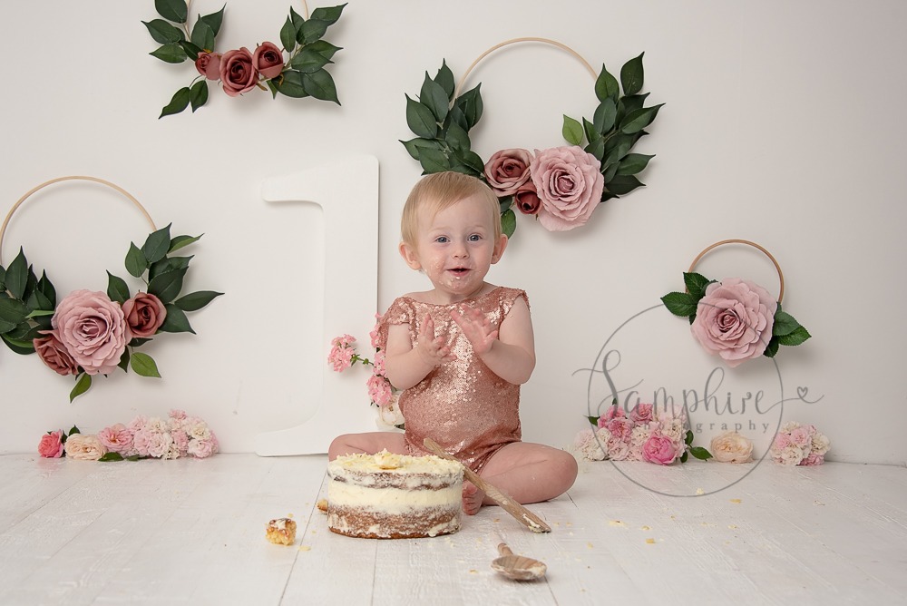 Happy Baby for her cake smash