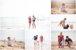 Family Portraits by the Sea summer sunshine beach West Sussex Samphire Photography