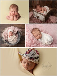 newborn photographer sussex samphire photography studio portraits pink yellow