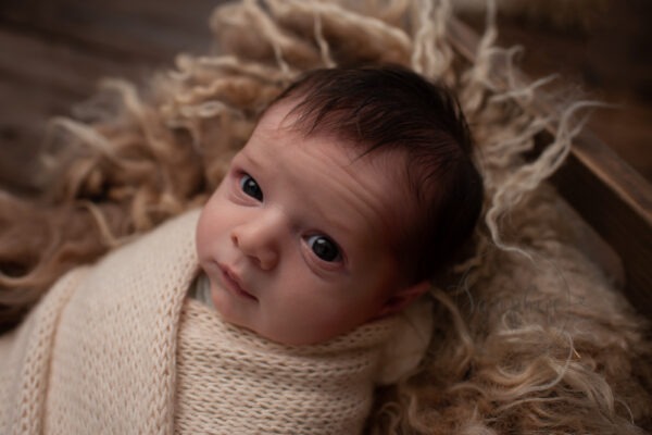 new baby photographs Sussex awake newborn Samphire Photography