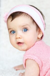 infant with blue eyes